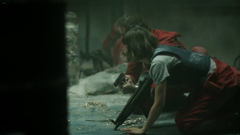 ペーパーハウス：シーズン１：12話での銃撃戦