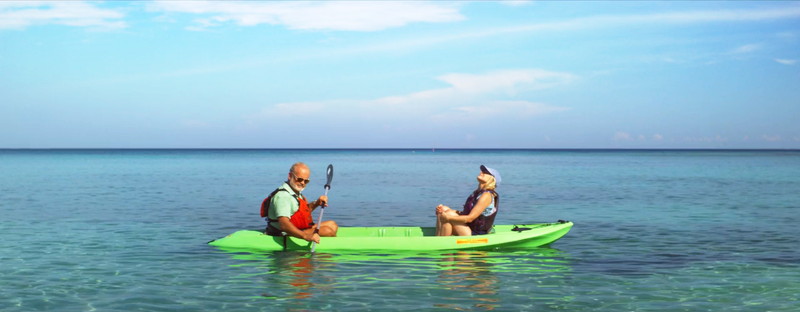 海の上でボート