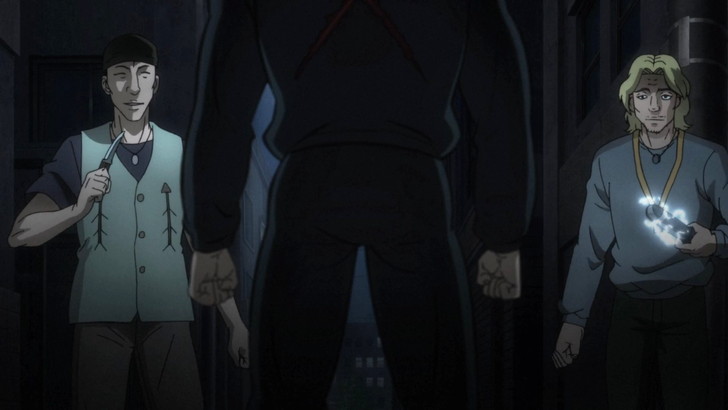 烈海王を守る為にチンピラを撃退するドイル