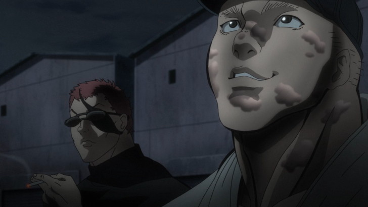 仲良くタバコを吸うドイルと克巳