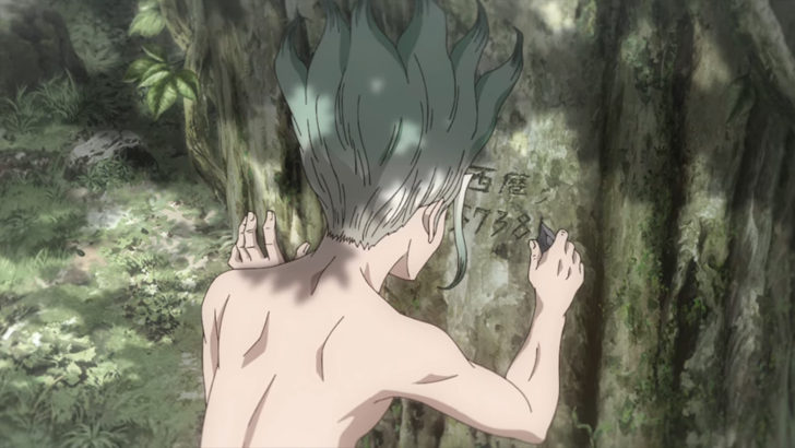 目覚めてすぐ、正確な今日の日付を彫る千空